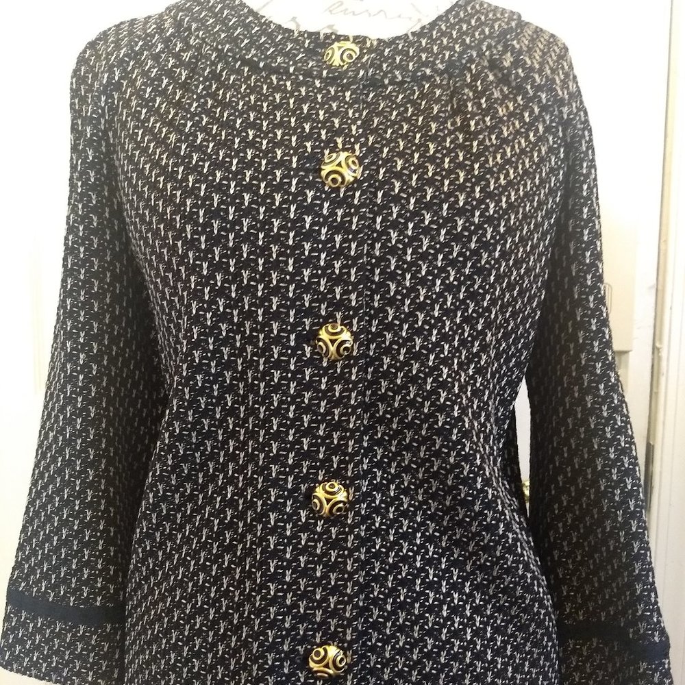 St. John Black/Tan Jacket Size 12